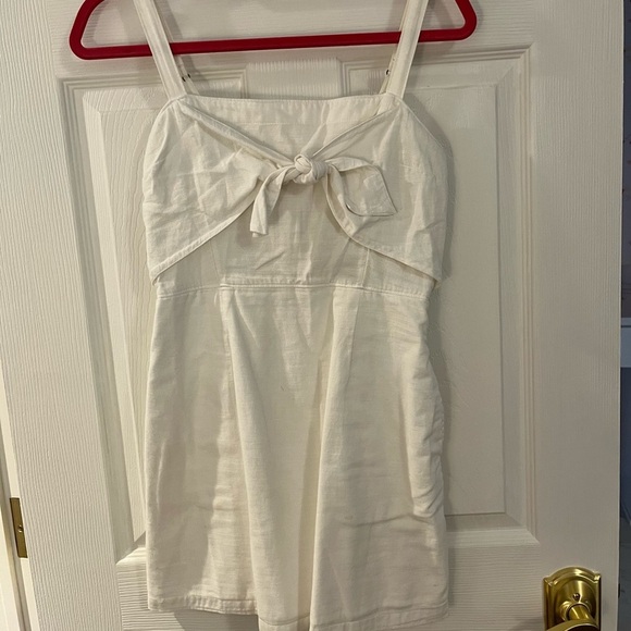 Abercrombie White Mini Dress with Front Tie - Picture 2 of 3